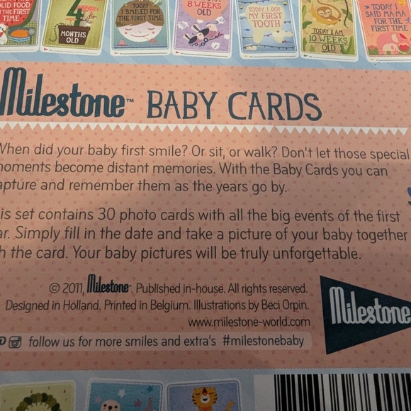 Milestone Baby Cards Comprehensive Set Includes cards covering major milestones - Picture 10 of 11